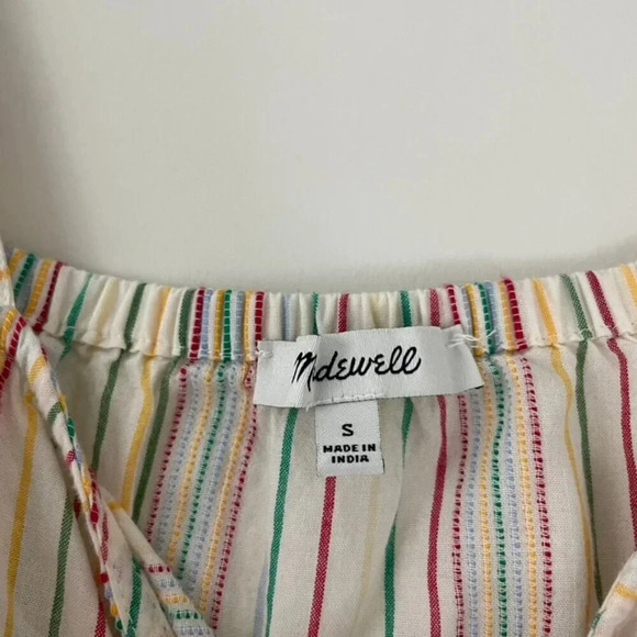 Madewell Button Front Cami Tank in Textural Rainbow Stripe Size Small - Picture 3 of 5